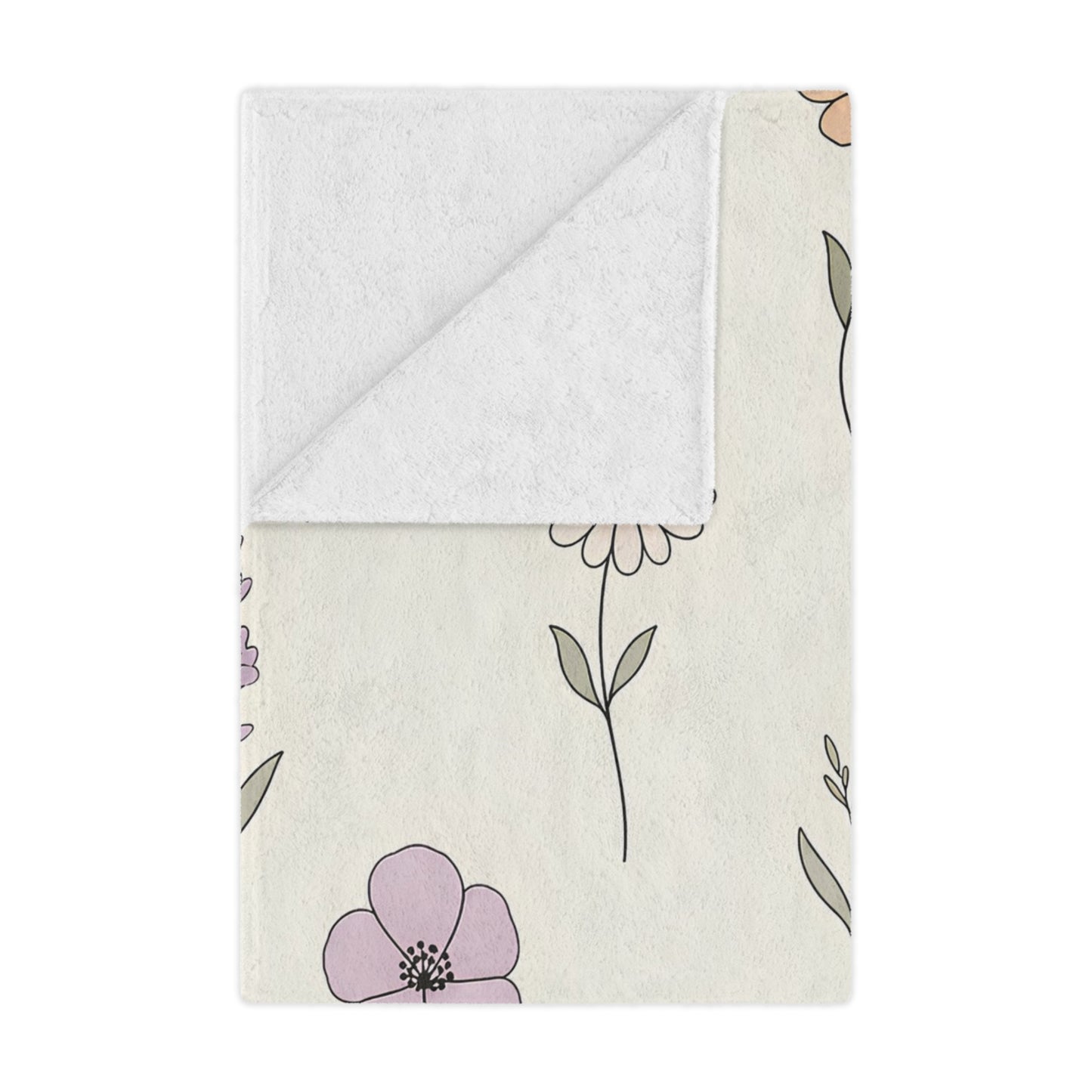 Floral Meadow Minky Blanket – Soft Pastel Wildflower Throw
