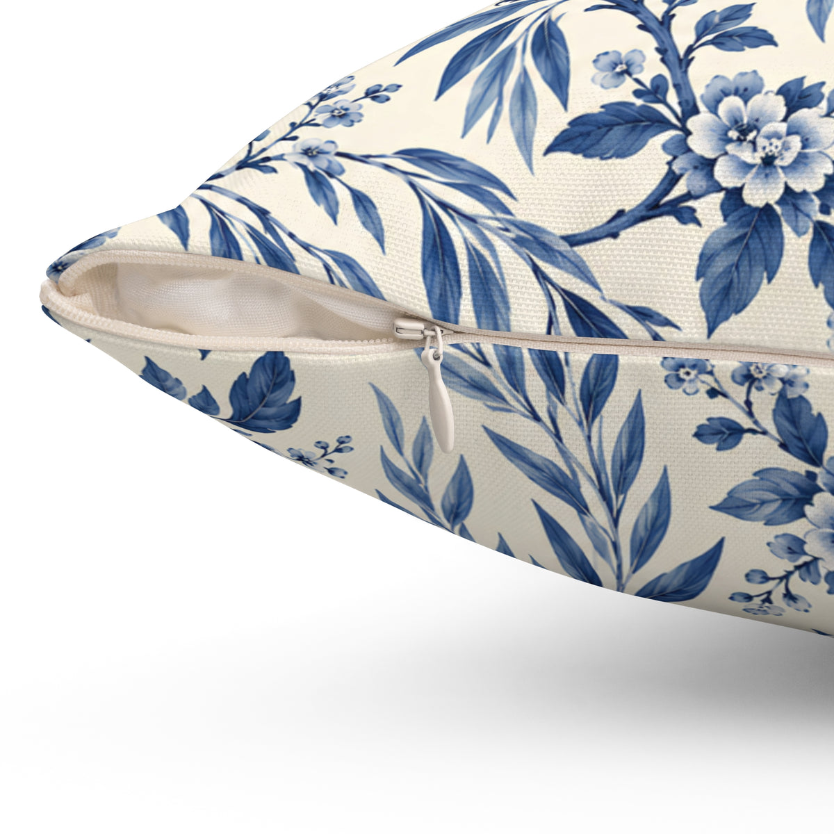 Blue Willow Bird Pattern Pillow — Decorative Square Throw Pillow