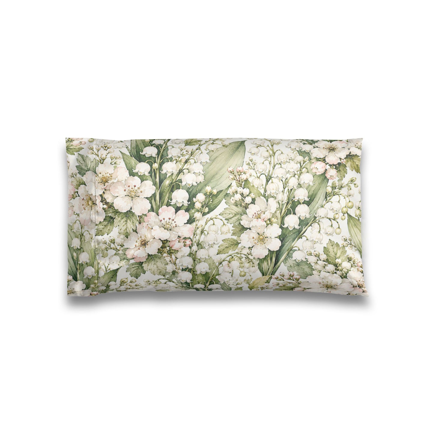 Satin Pillowcase — Vintage Lily of the Valley Floral Sleep Pillow