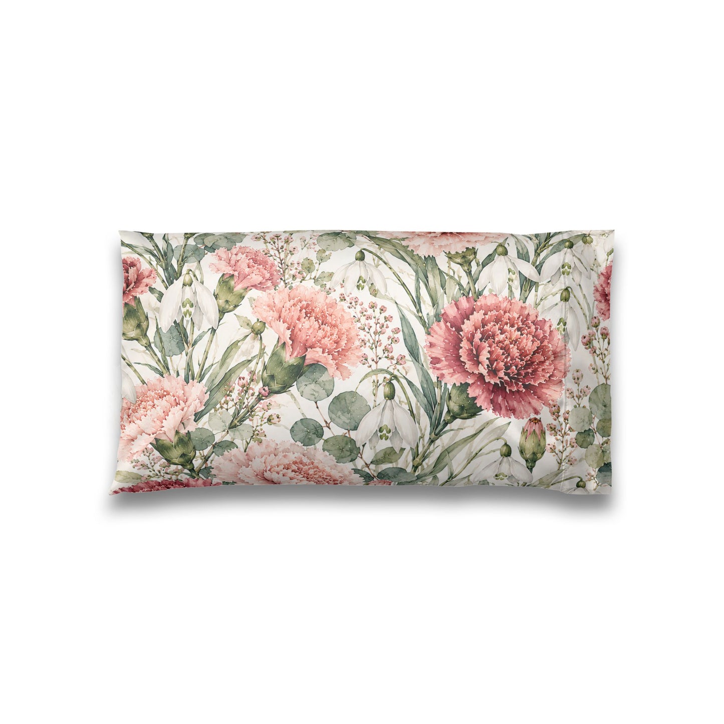 Floral Satin Pillowcase — Pink Carnation Botanical