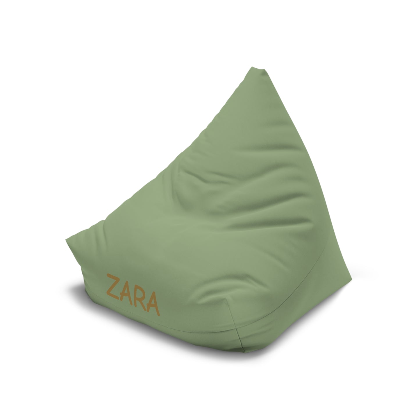 Personalized Green Bean Bag Cover — Custom Name ‘ZARA’ Accent