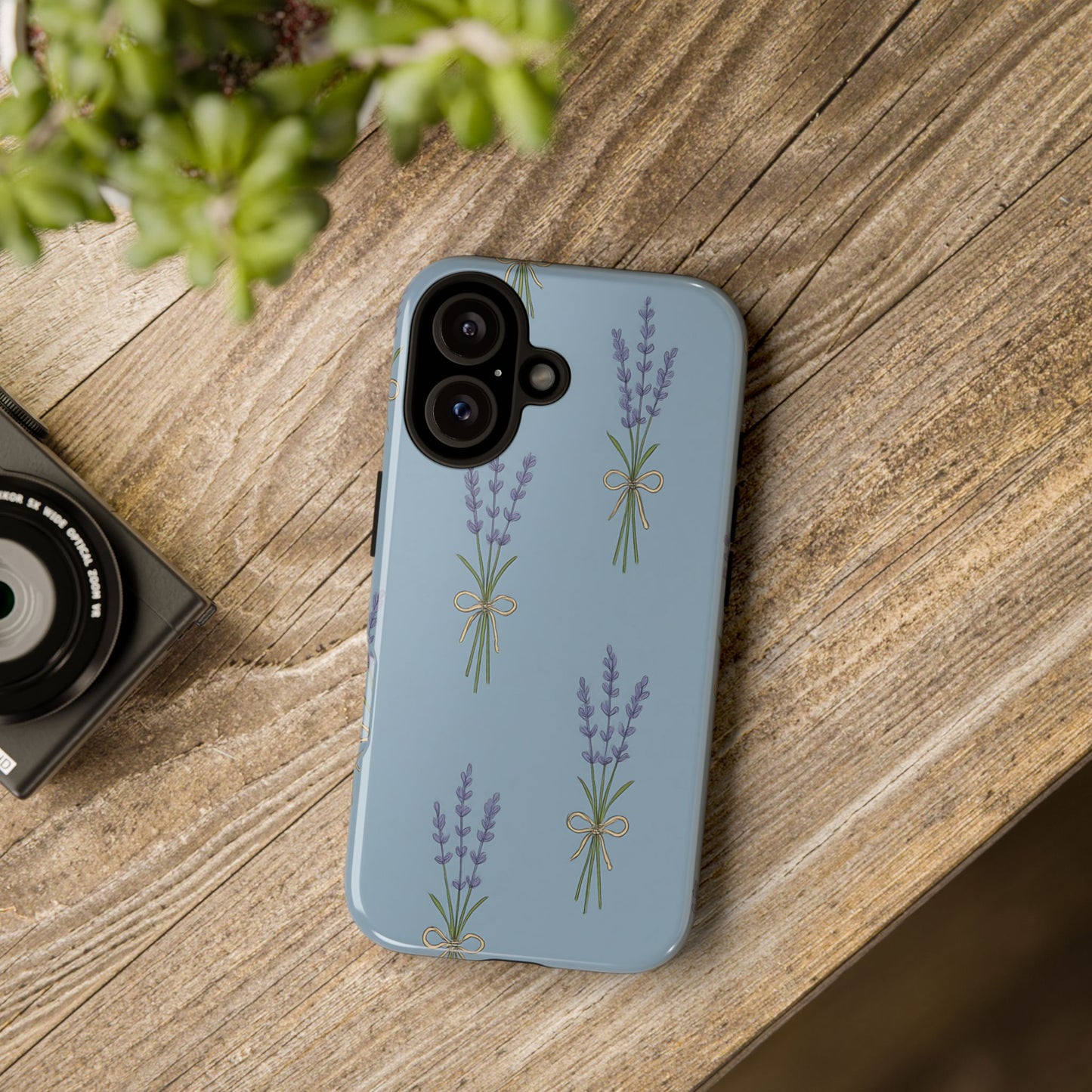Lavender Bundle Phone Case – Blue Botanical Floral Print with 3D Wrap Design