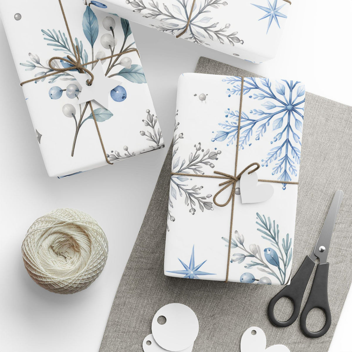 Blue Snowflake Wrapping Paper
