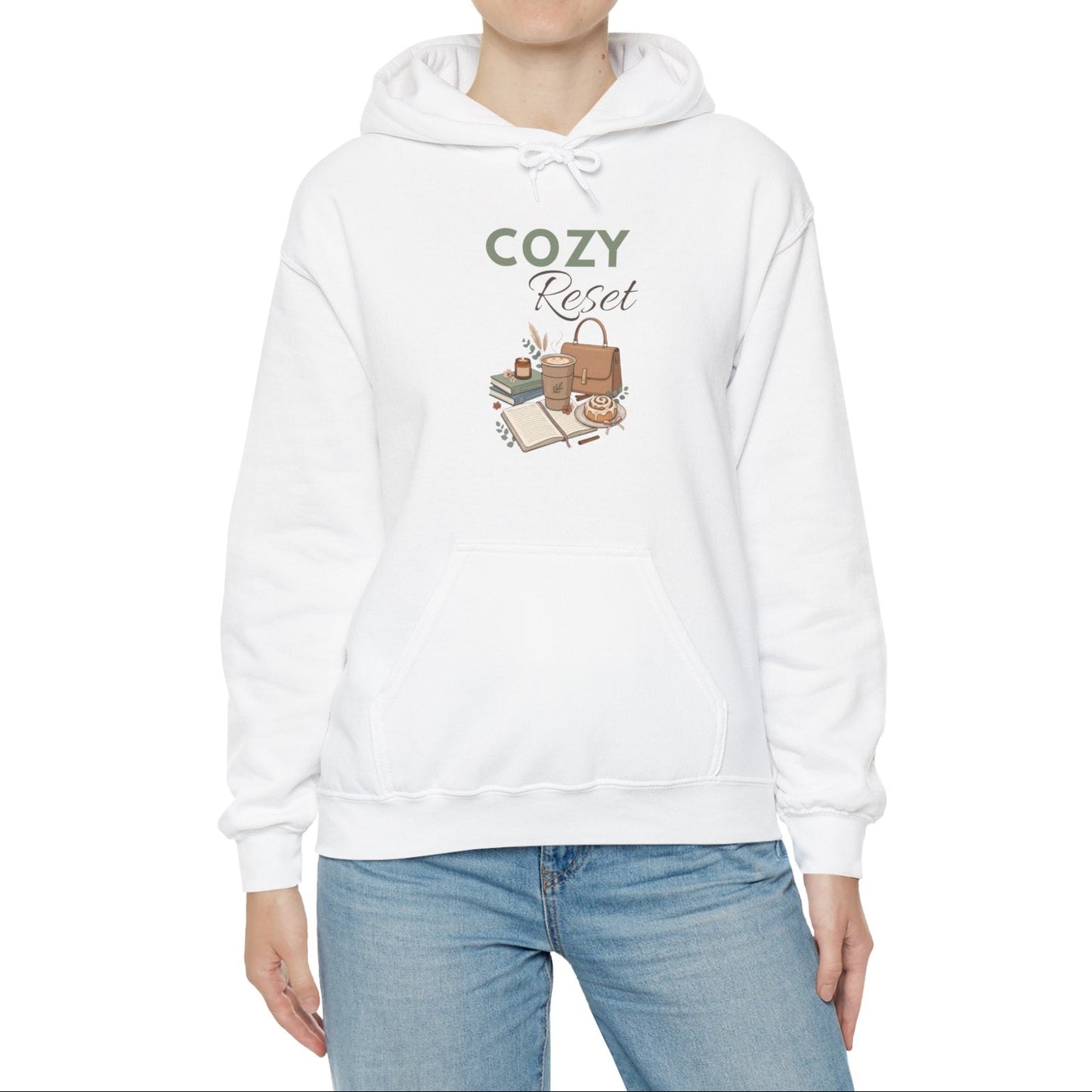 Cozy Reset Hoodie — Cozy Reading & Relaxation Graphic Sweatshirt