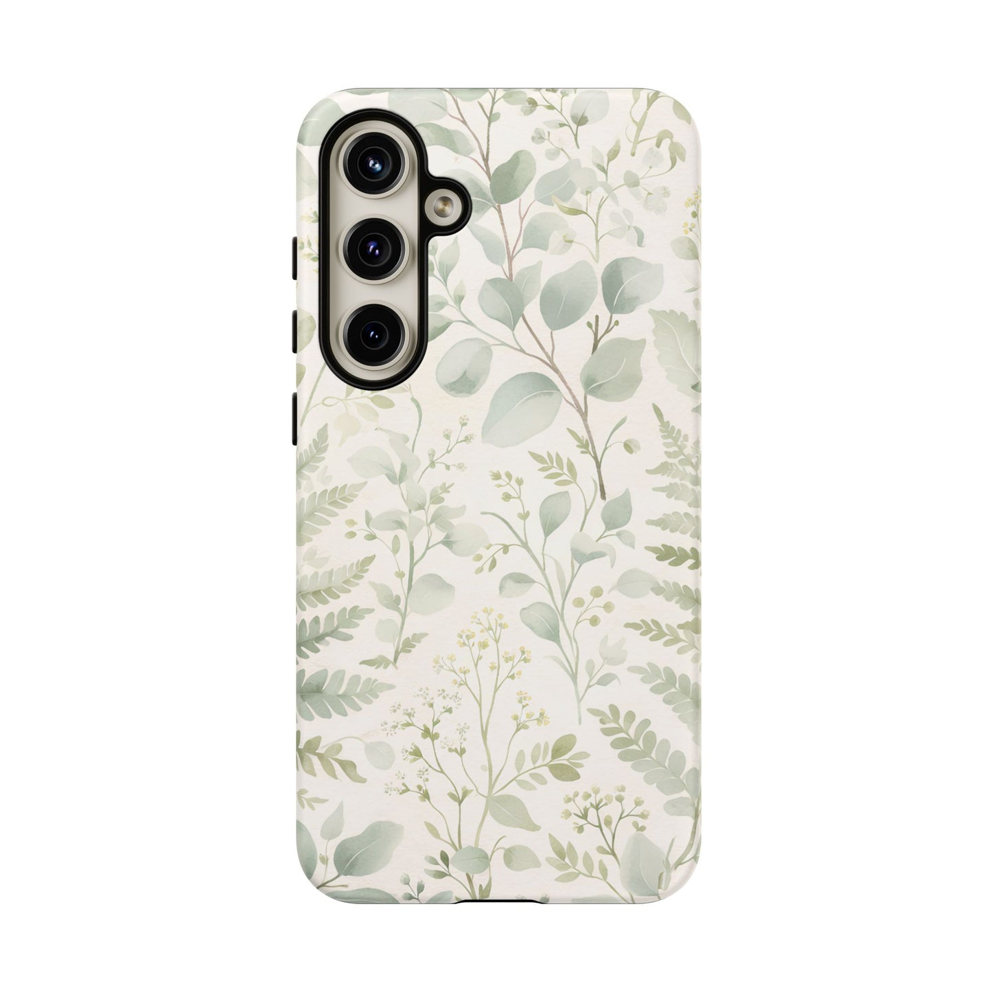 Floral Fern Tough Phone Case — Soft Green Botanical iPhone Cover