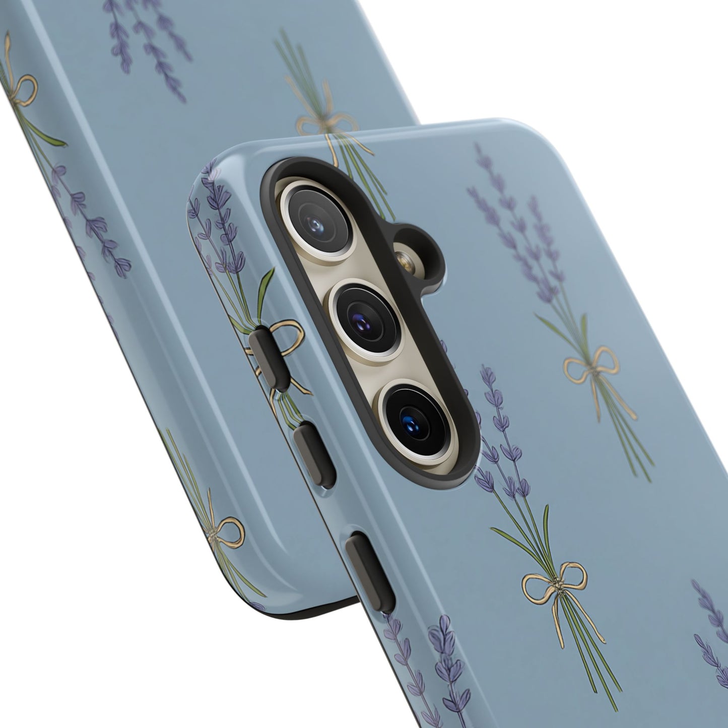 Lavender Bundle Phone Case – Blue Botanical Floral Print with 3D Wrap Design