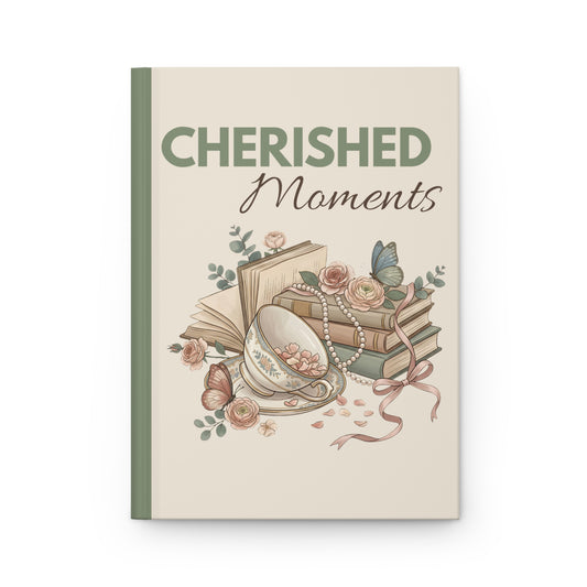 Cherished Moments Hardcover Journal — Vintage Floral Keepsake Notebook