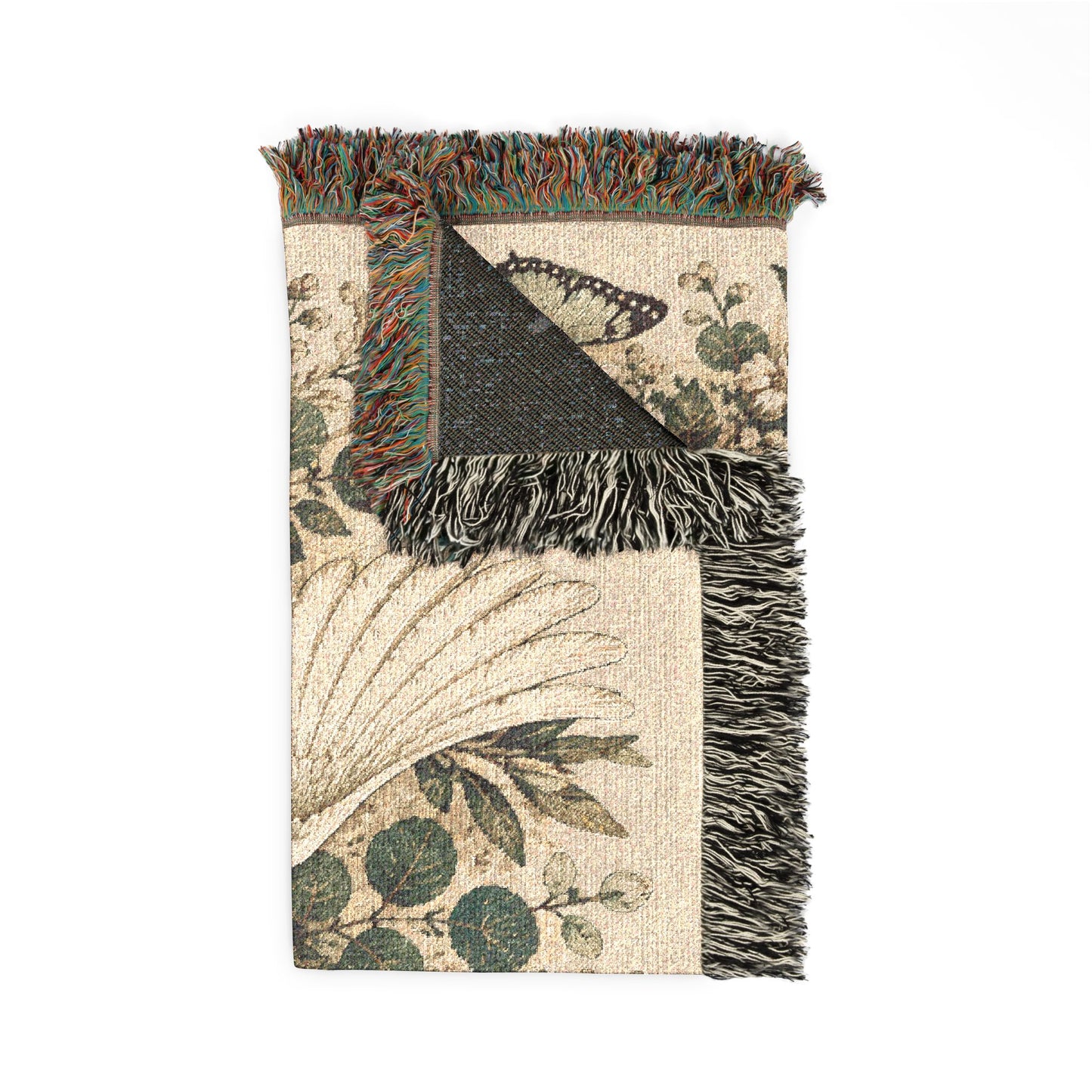 Dove Floral Woven Blanket — Decorative Throw for Living Room, Spiritual Comfort & Memorial Gift