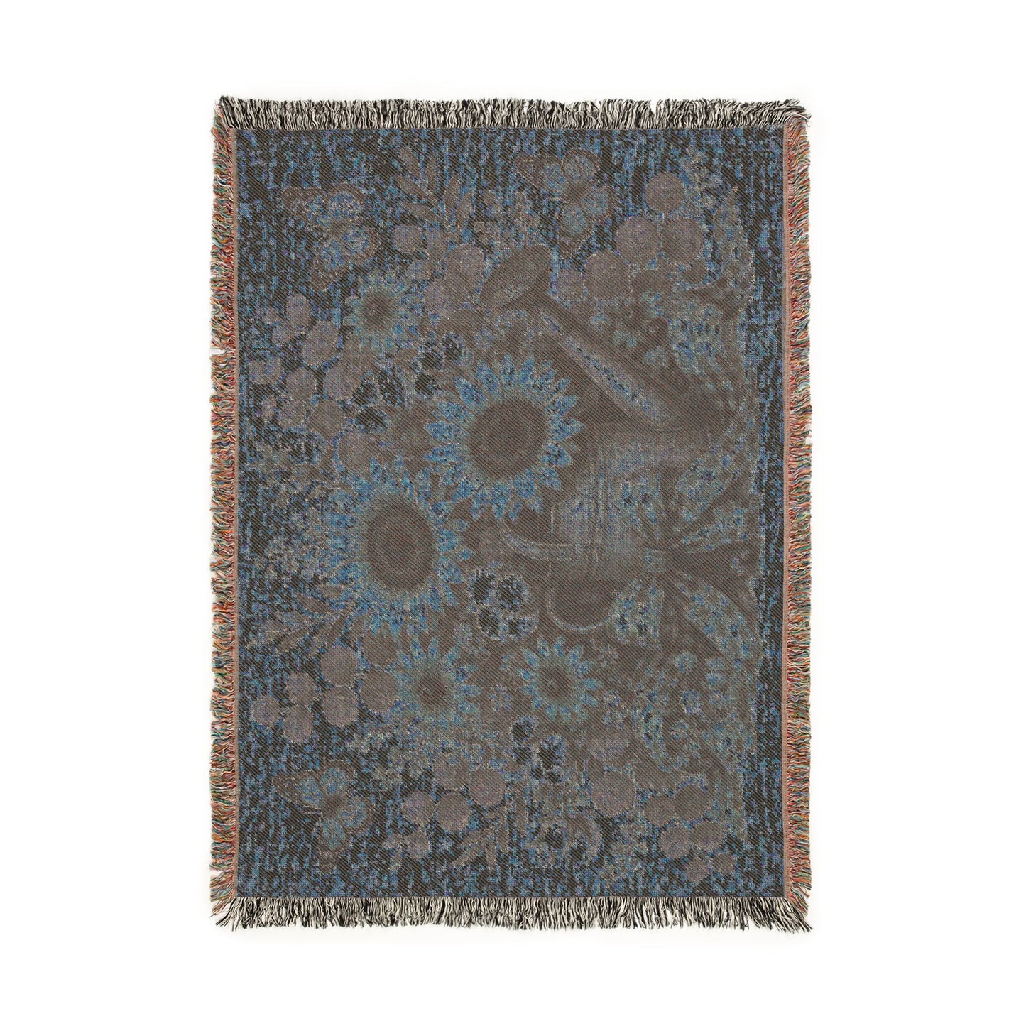 Sunflower Bouquet Woven Blanket — Vintage Floral Throw