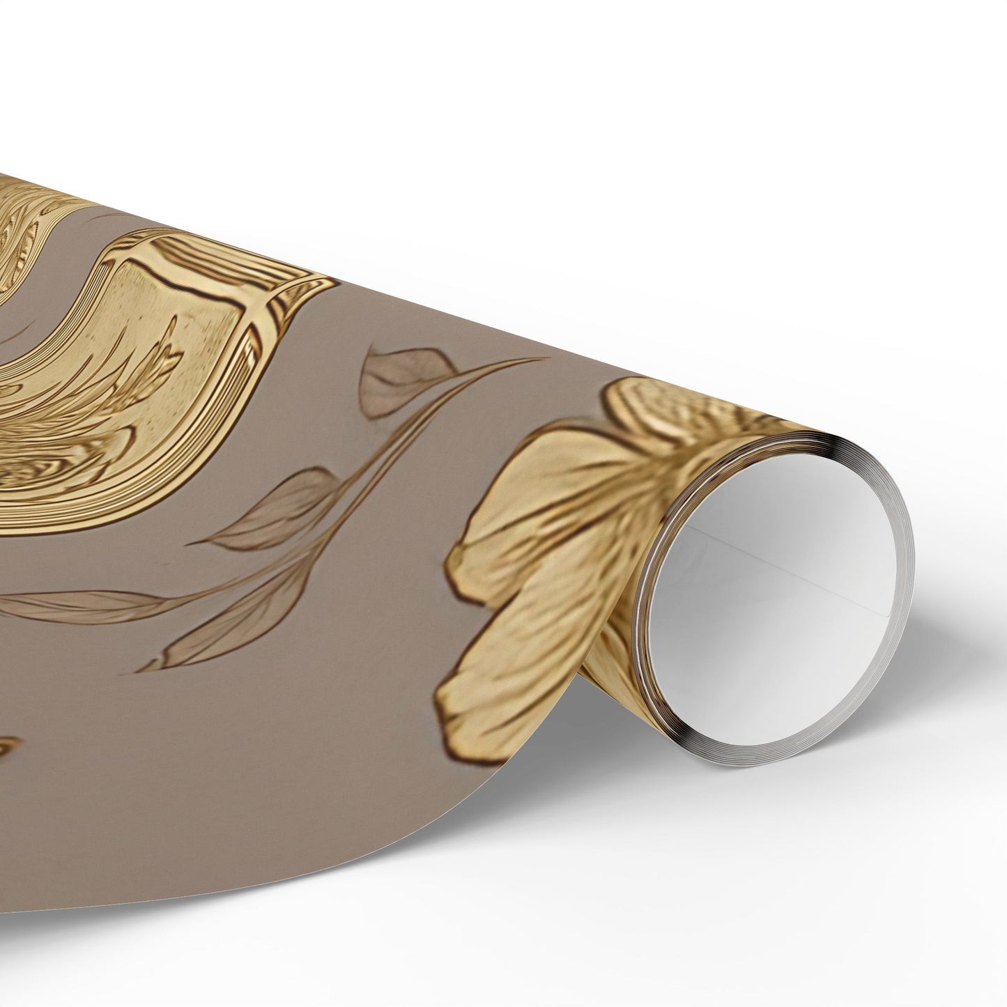 Vintage Perfume Bottle Wrapping Paper – Elegant Gold Floral Gift Wrap in Glossy or Matte