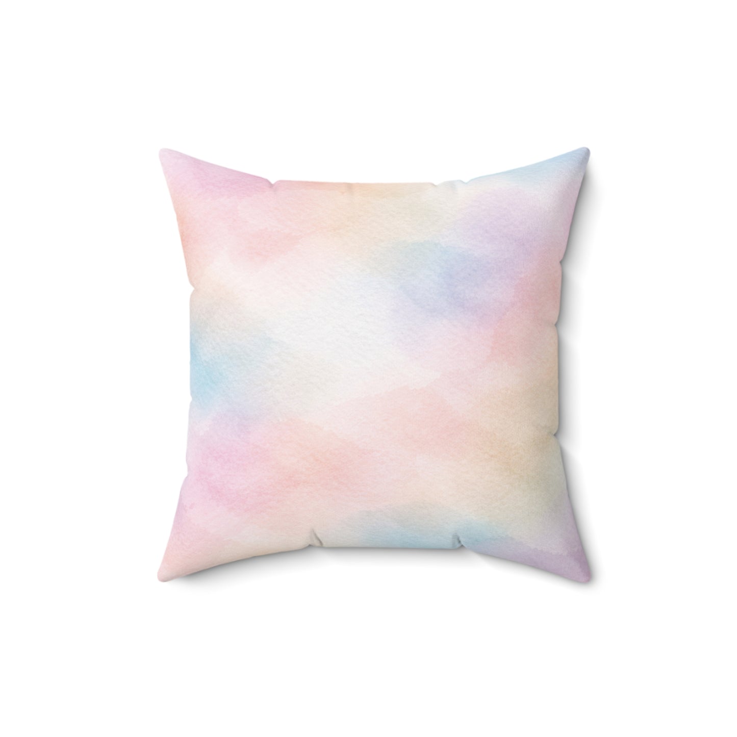 Pastel Watercolor Decorative Pillow — Soft Blush Square Throw Pillow