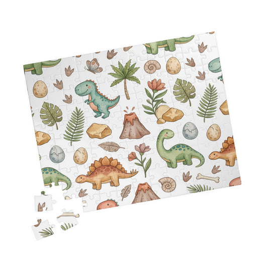 Kids’ Dino Pattern Jigsaw Puzzle – Cute Dinosaur Puzzle for Toddlers & Families (110–252 pcs)