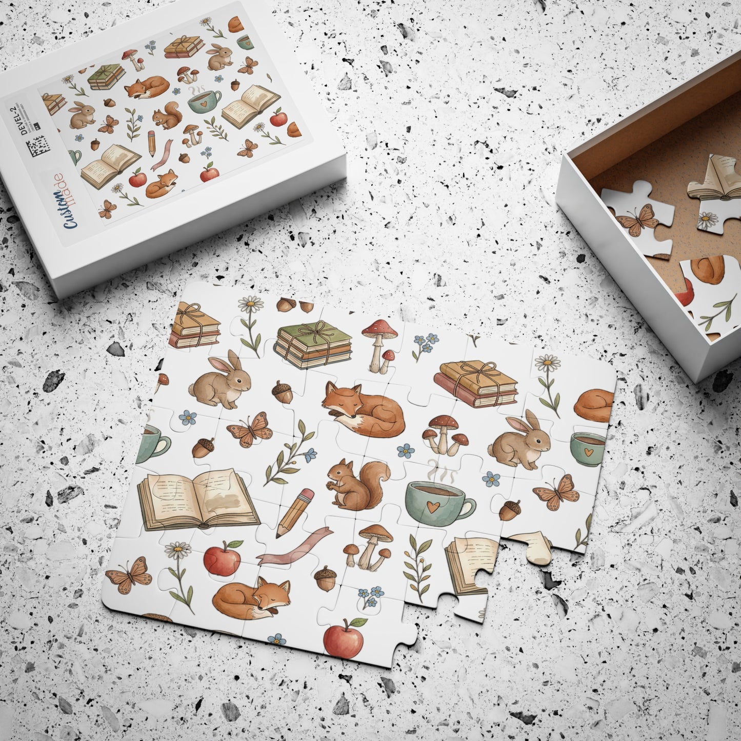 Woodland Story 30-Piece Kids' Puzzle — Fox, Bunny & Cozy Reading Pattern