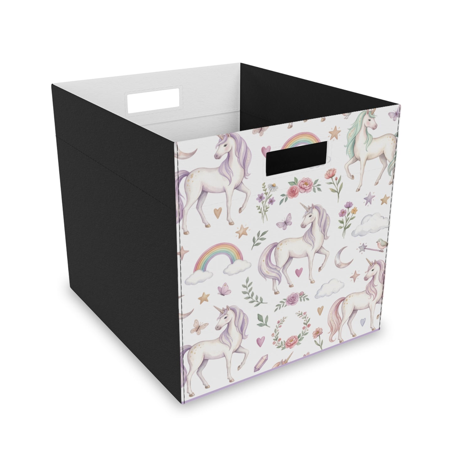 Unicorn Felt Storage Box — Pastel Magical Nursery Organizer