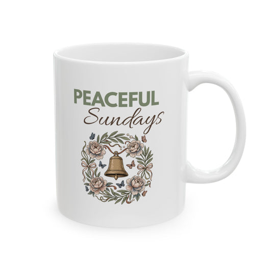 Peaceful Sundays Coffee Mug — Cute Relaxing Animal Ceramic Mug (11oz/15oz)