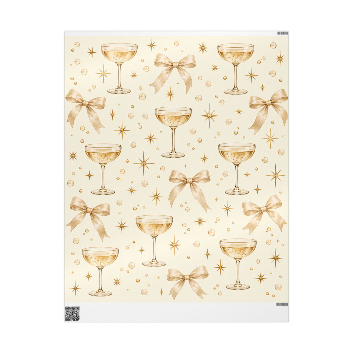 Champagne & Golden Stars Wrapping Paper | Elegant Celebration Gift Wrap