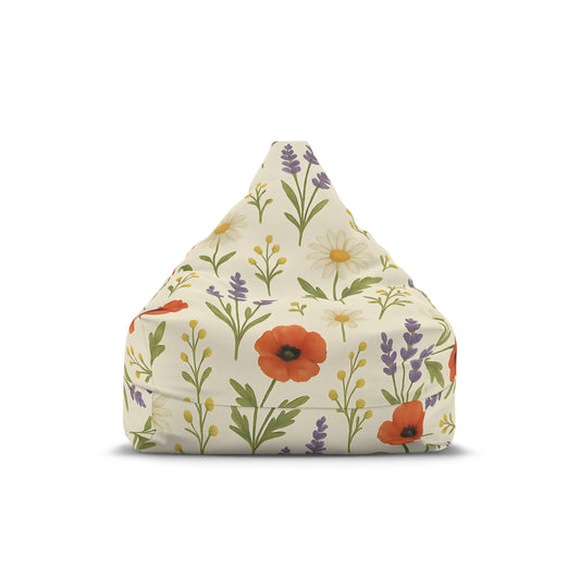 Floral Meadow Bean Bag Chair – Cottagecore Lounge Seating for Kids, Teens, and Cozy Corners