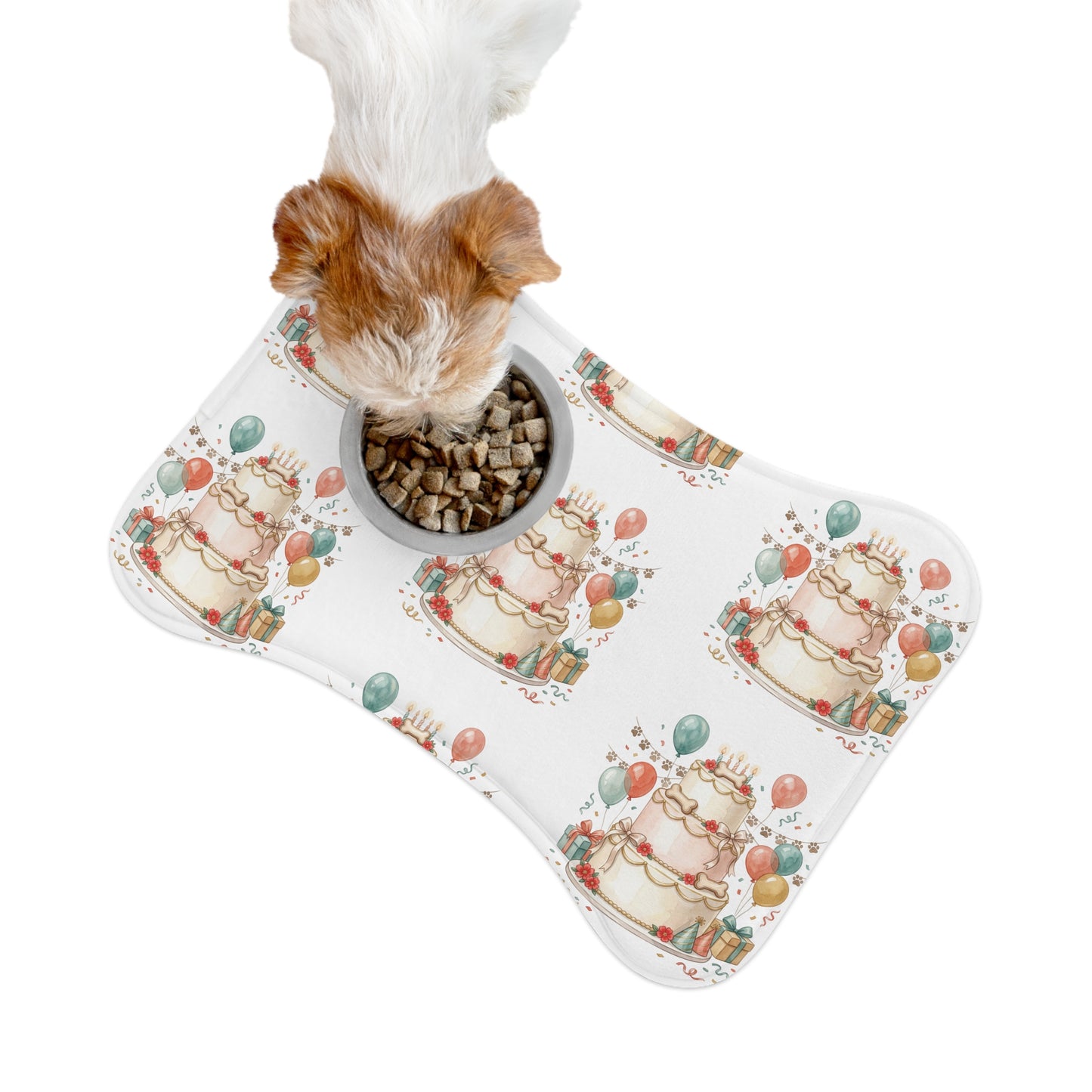 Birthday Cake Pet Feeding Mat — Festive Non-Slip Placemat for Dogs