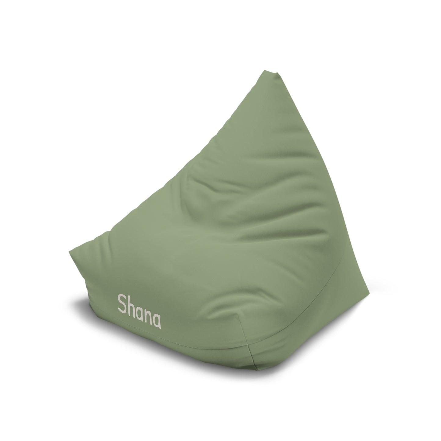 Personalized Olive Green Bean Bag Cover – Custom Name Accent