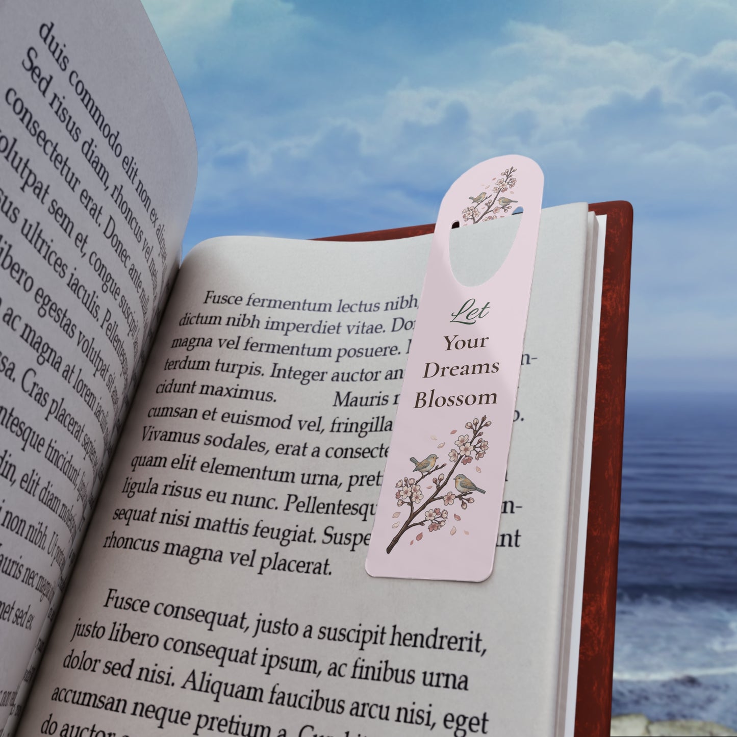 Inspirational Floral Bookmark — "Let Your Dreams Blossom" Metal Corner Bookmarker