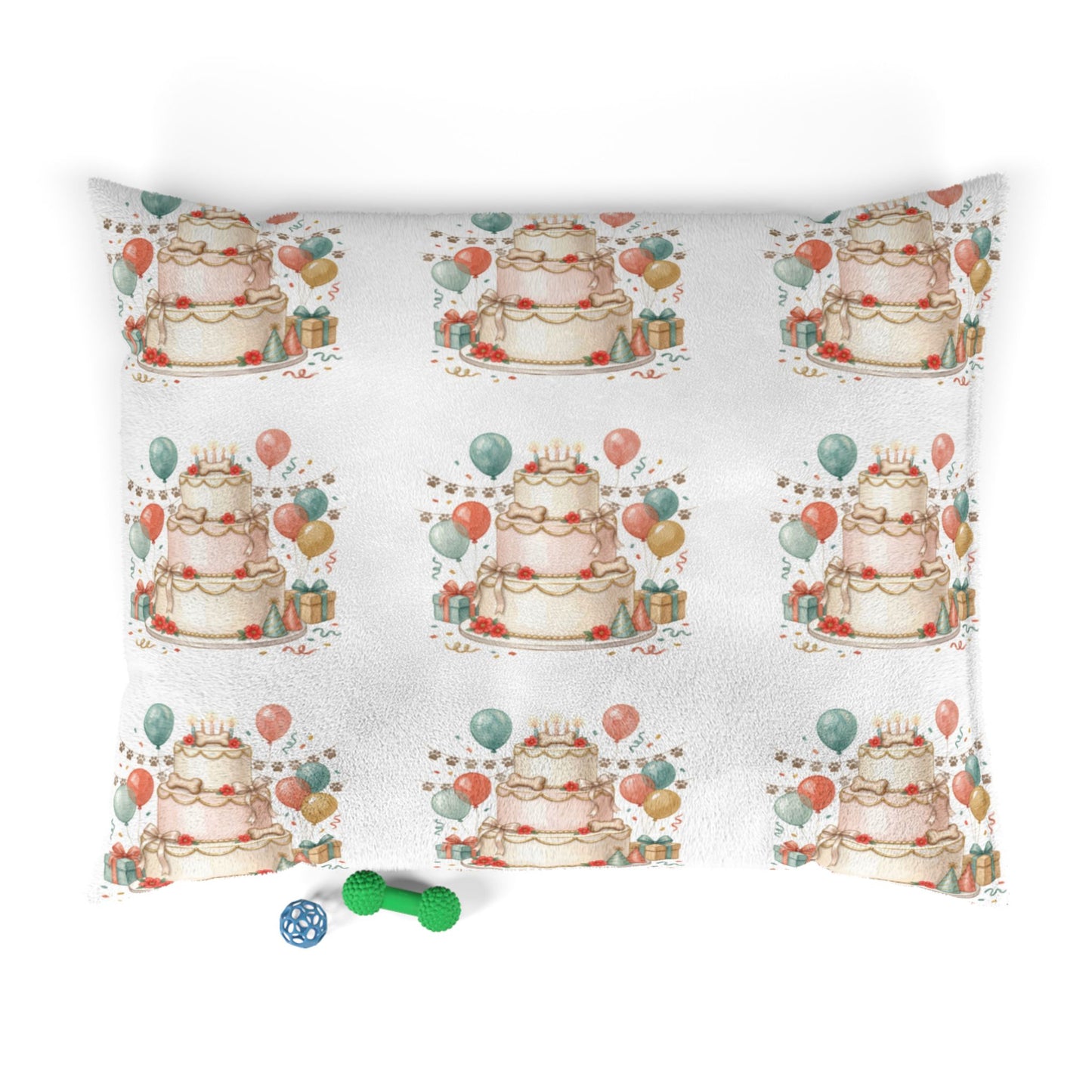 Birthday Cake Pet Bed - Festive Balloon Dog Bed Cushion