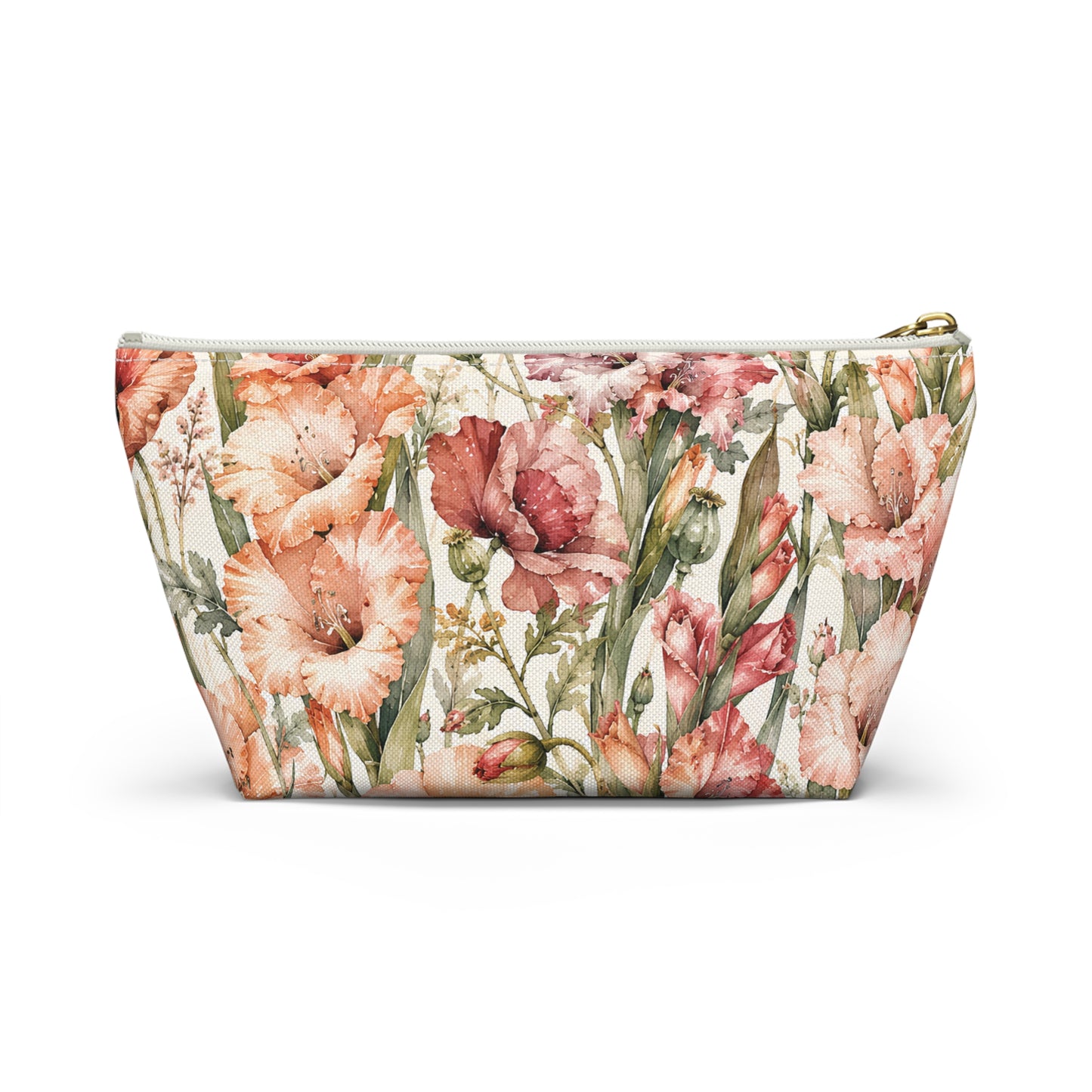 Floral Gladiolus Accessory Pouch — Botanical Makeup Bag