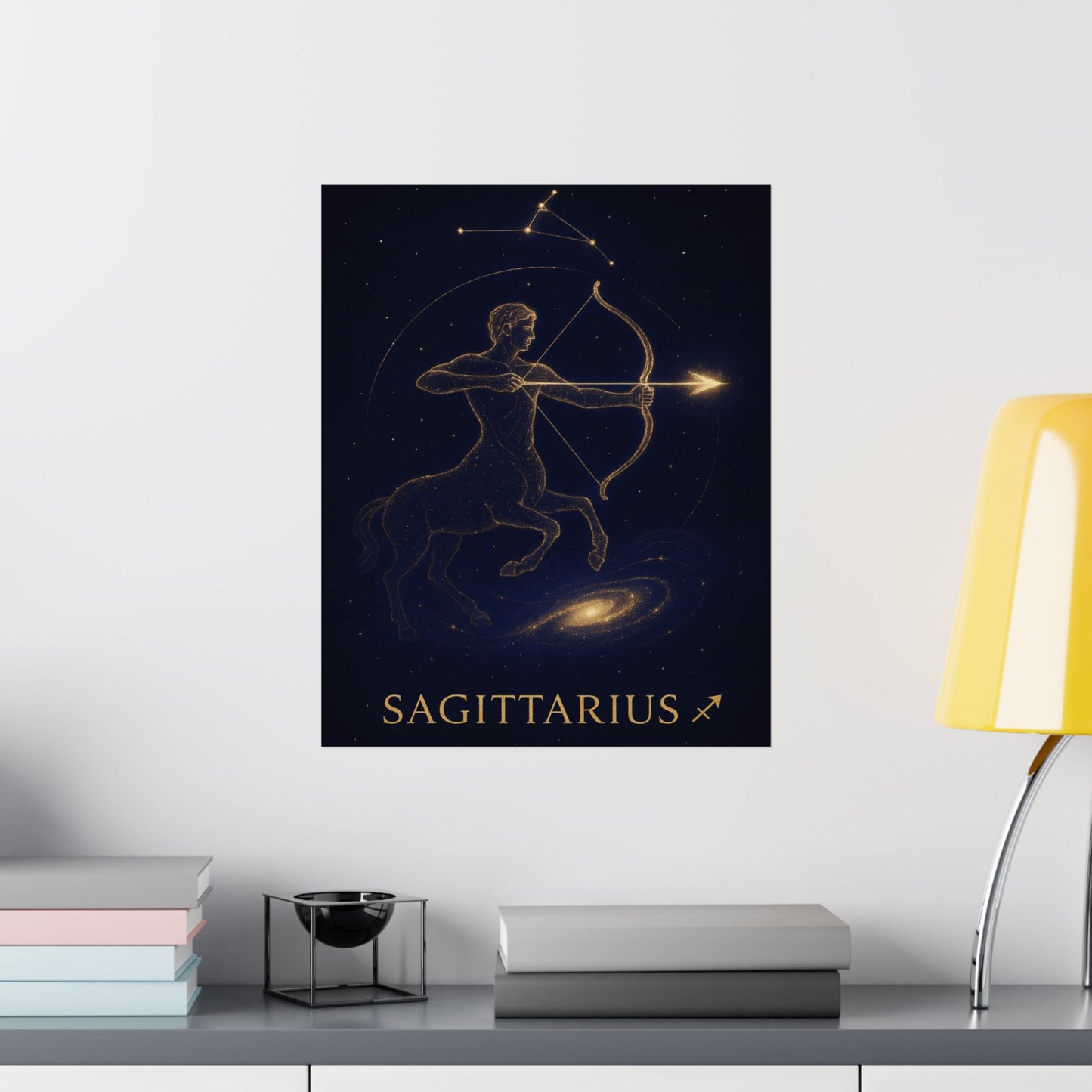 Sagittarius Zodiac Constellation Matte Poster – Golden Archer Astrology Wall Art Print (Multiple Sizes)
