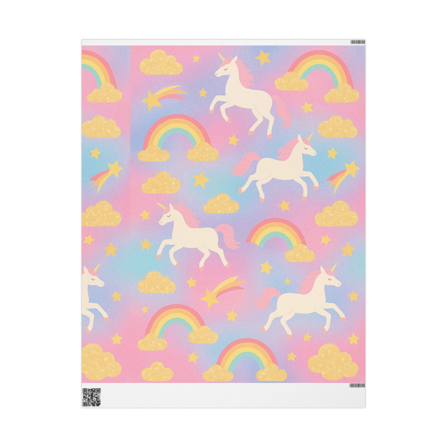 Magical Unicorn & Rainbow Wrapping Paper – Pink Pastel Fantasy Gift Wrap