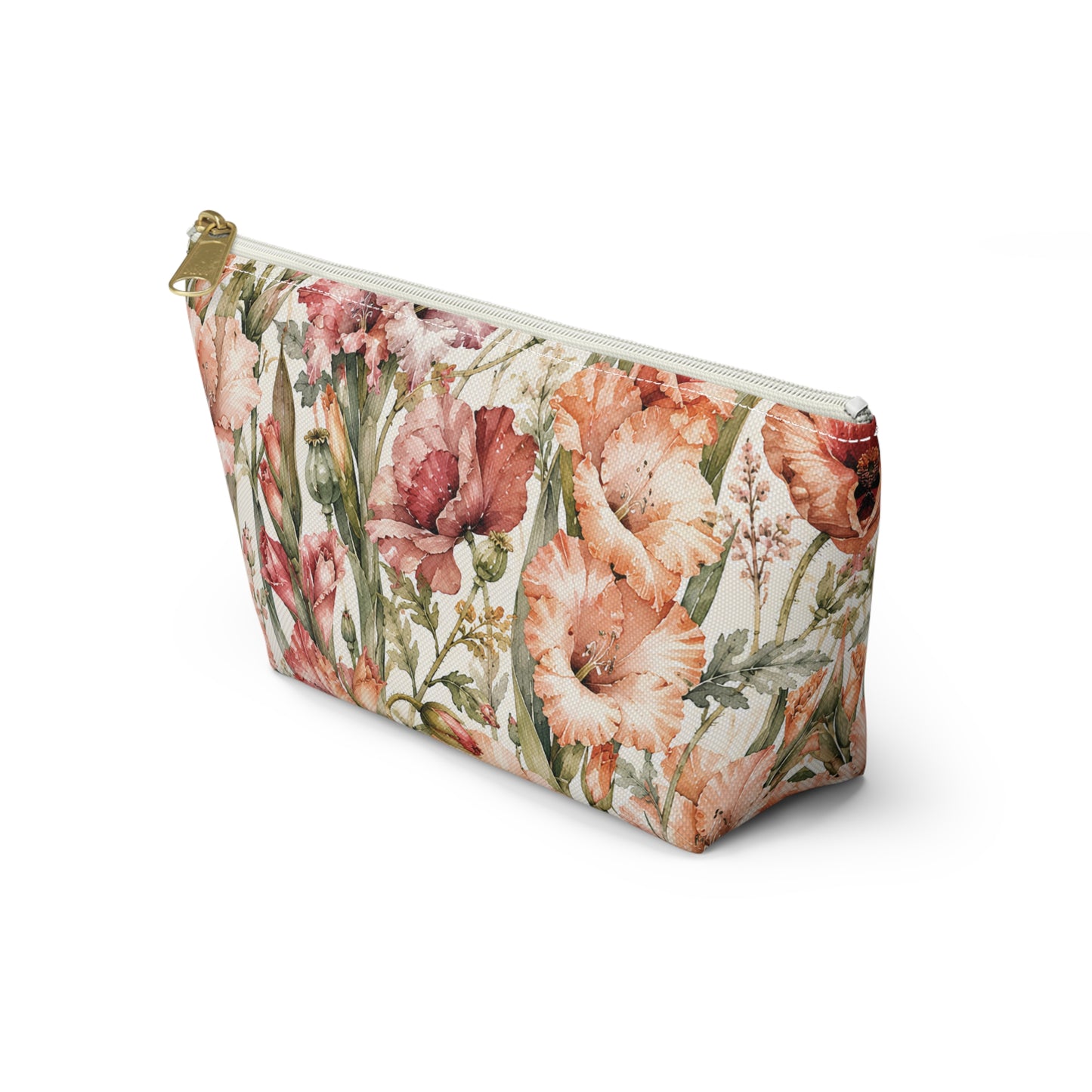Floral Gladiolus Accessory Pouch — Botanical Makeup Bag