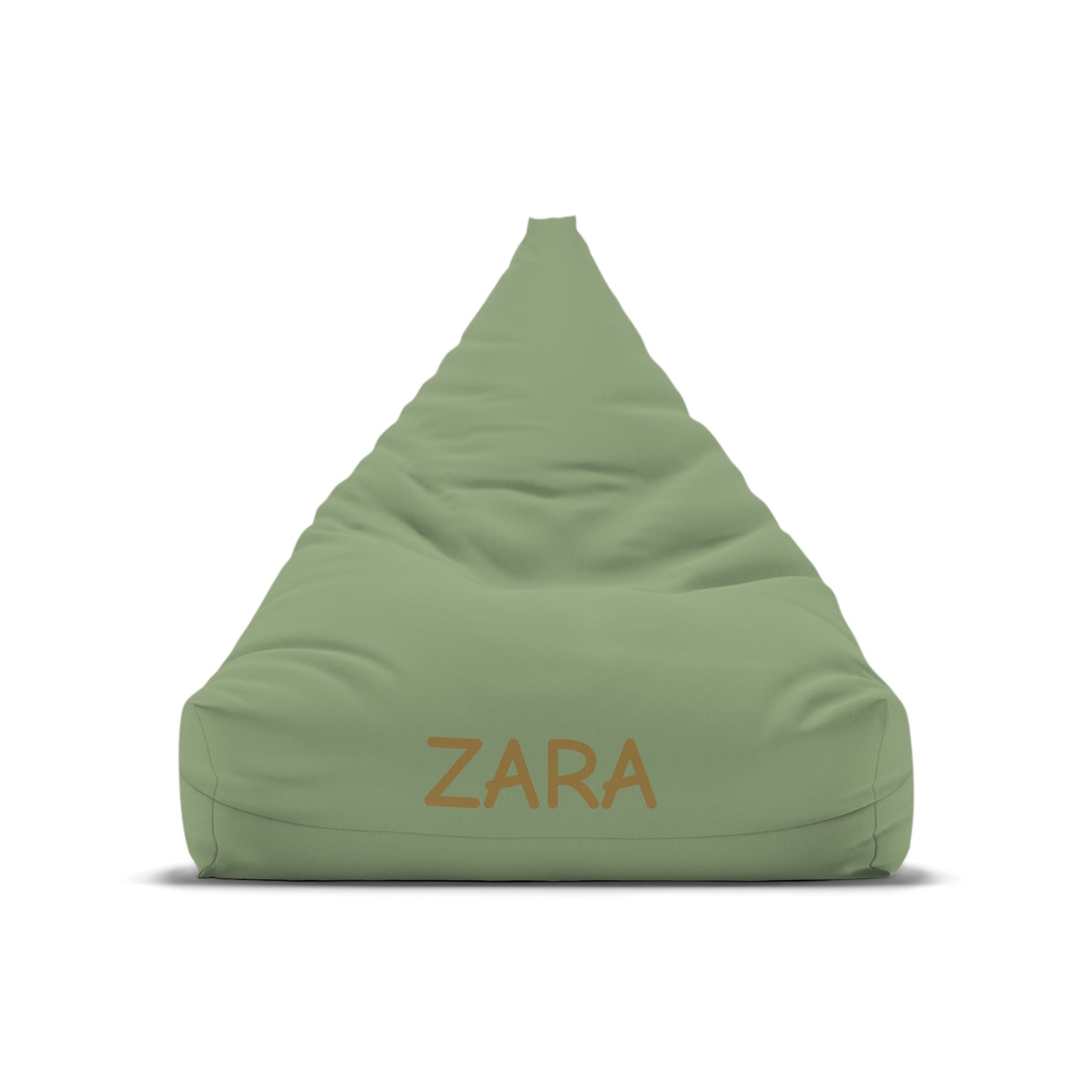 Personalized Green Bean Bag Cover — Custom Name ‘ZARA’ Accent
