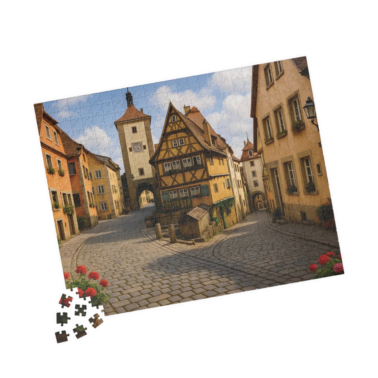 Medieval German Village Puzzle – Cobblestone Streets & Historic Architecture