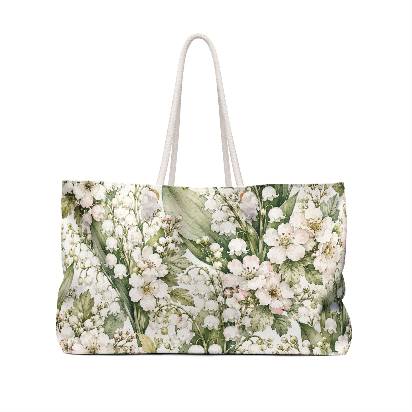 Lily of the Valley Floral Weekender Bag — Vintage Botanical Travel Tote
