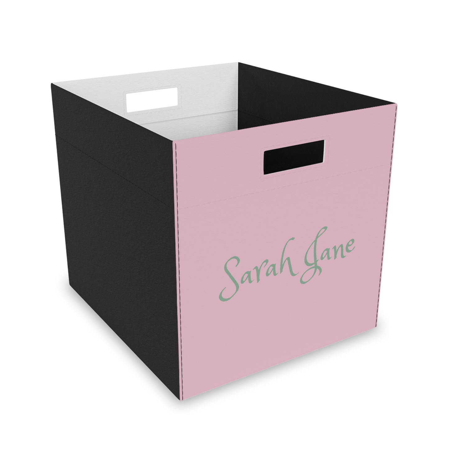 Personalized Felt Storage Box – Custom Name Pink Organizer Bin for Nursery, Kids’ Room, Closet & Toy Storage