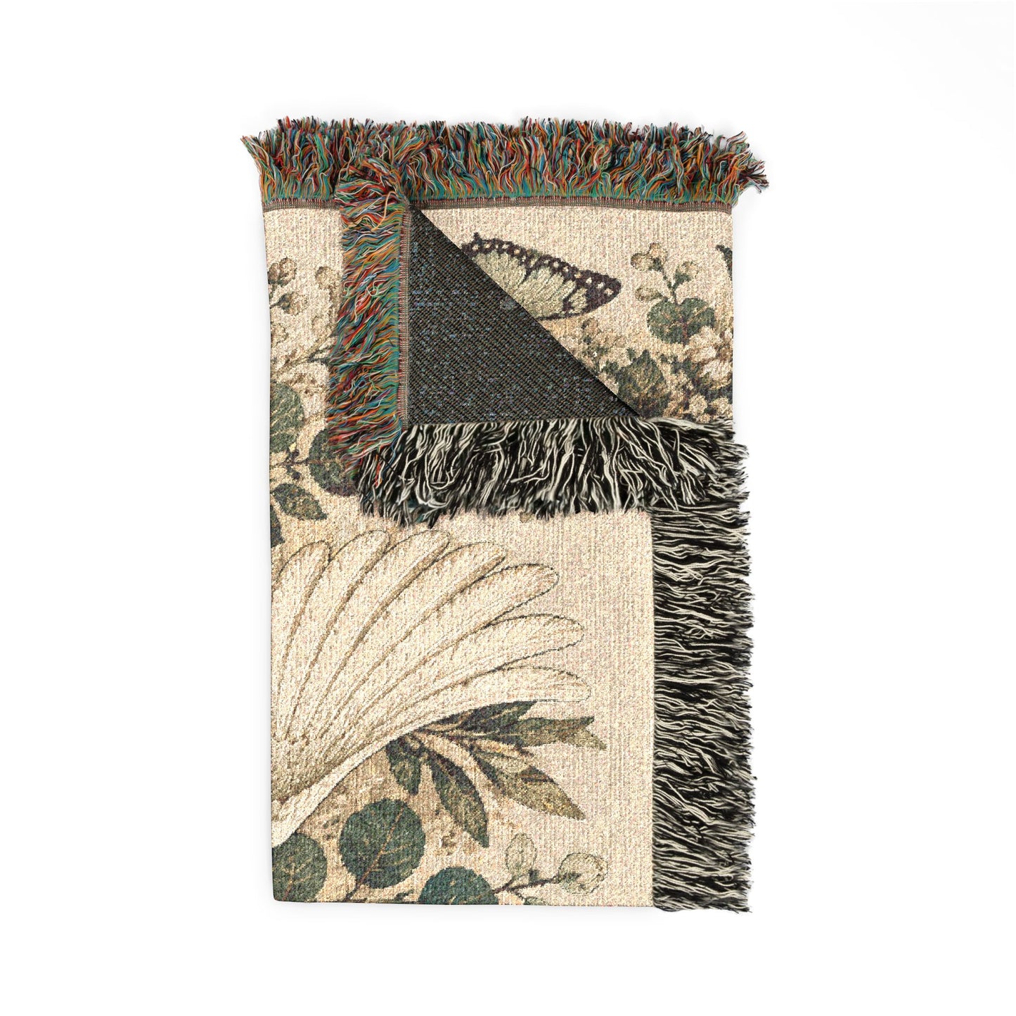 Dove Floral Woven Blanket — Decorative Throw for Living Room, Spiritual Comfort & Memorial Gift
