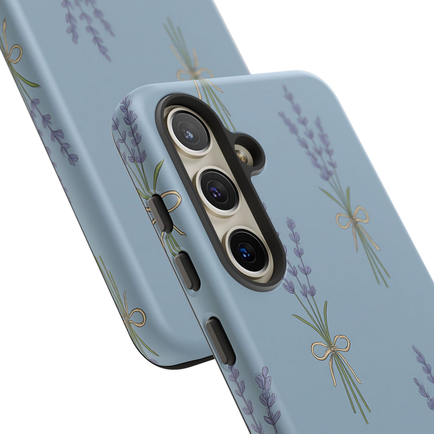 Lavender Bundle Phone Case – Blue Botanical Floral Print with 3D Wrap Design