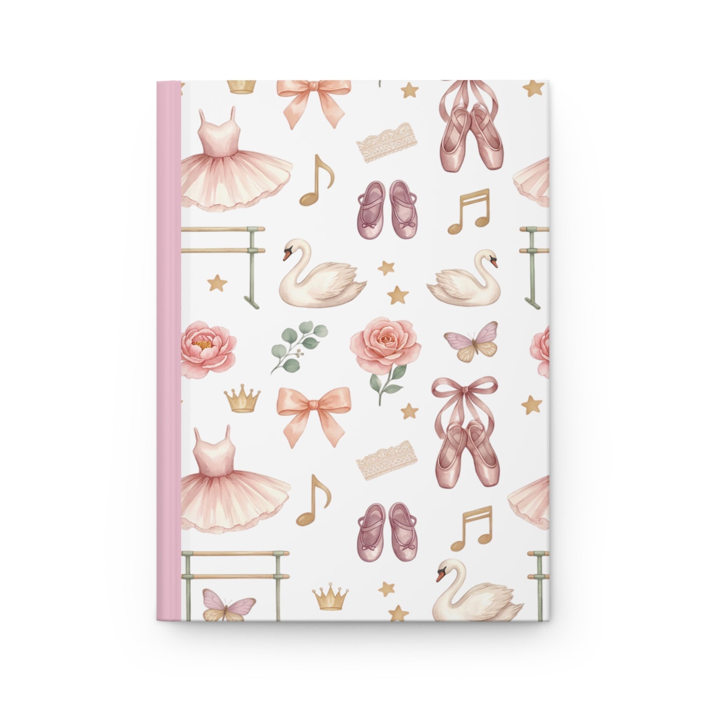 Ballet Dreams Hardcover Journal — Pink Swan, Tutu & Pointe Shoe Notebook