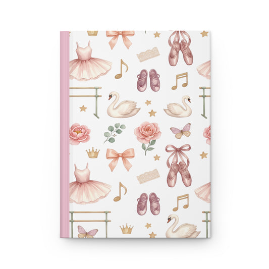 Ballet Dreams Hardcover Journal — Pink Swan, Tutu & Pointe Shoe Notebook