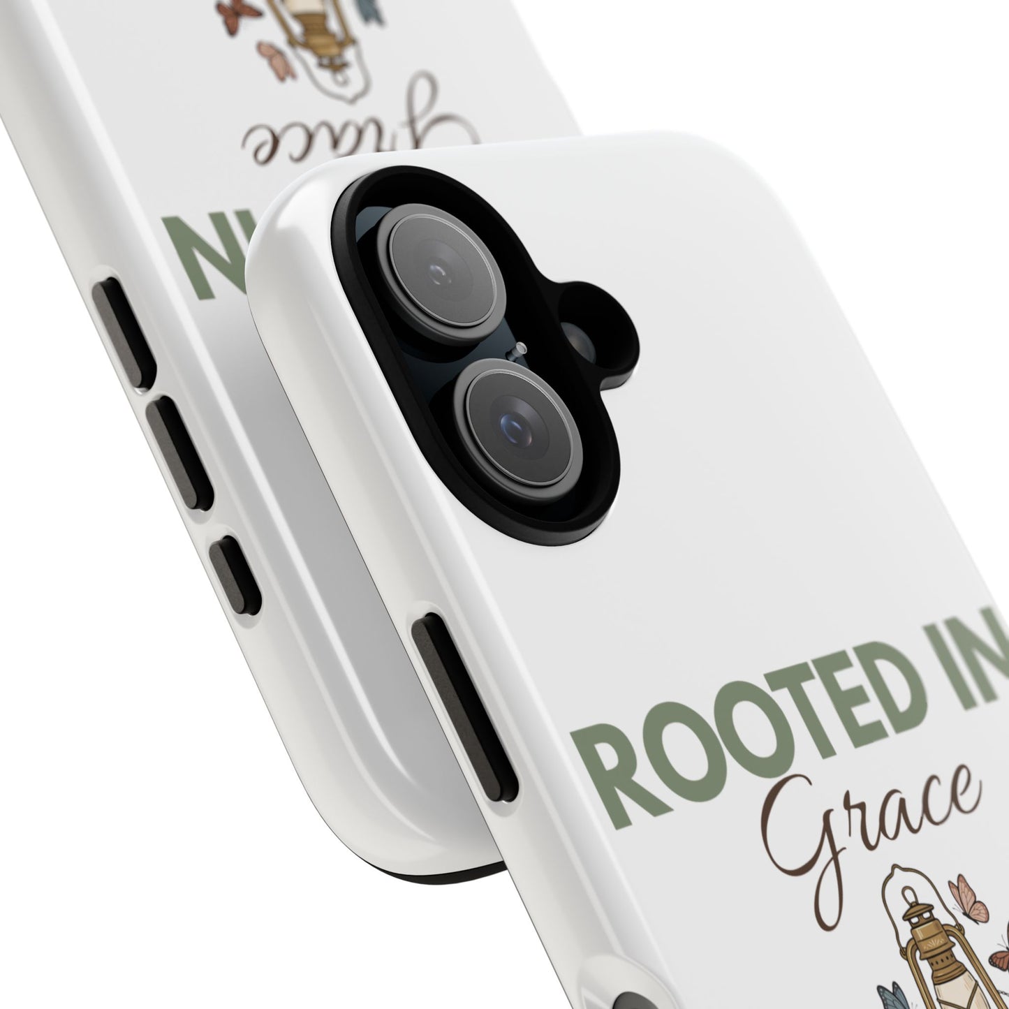 Rooted in Grace Phone Case — Floral Lantern Christian Protective Cover