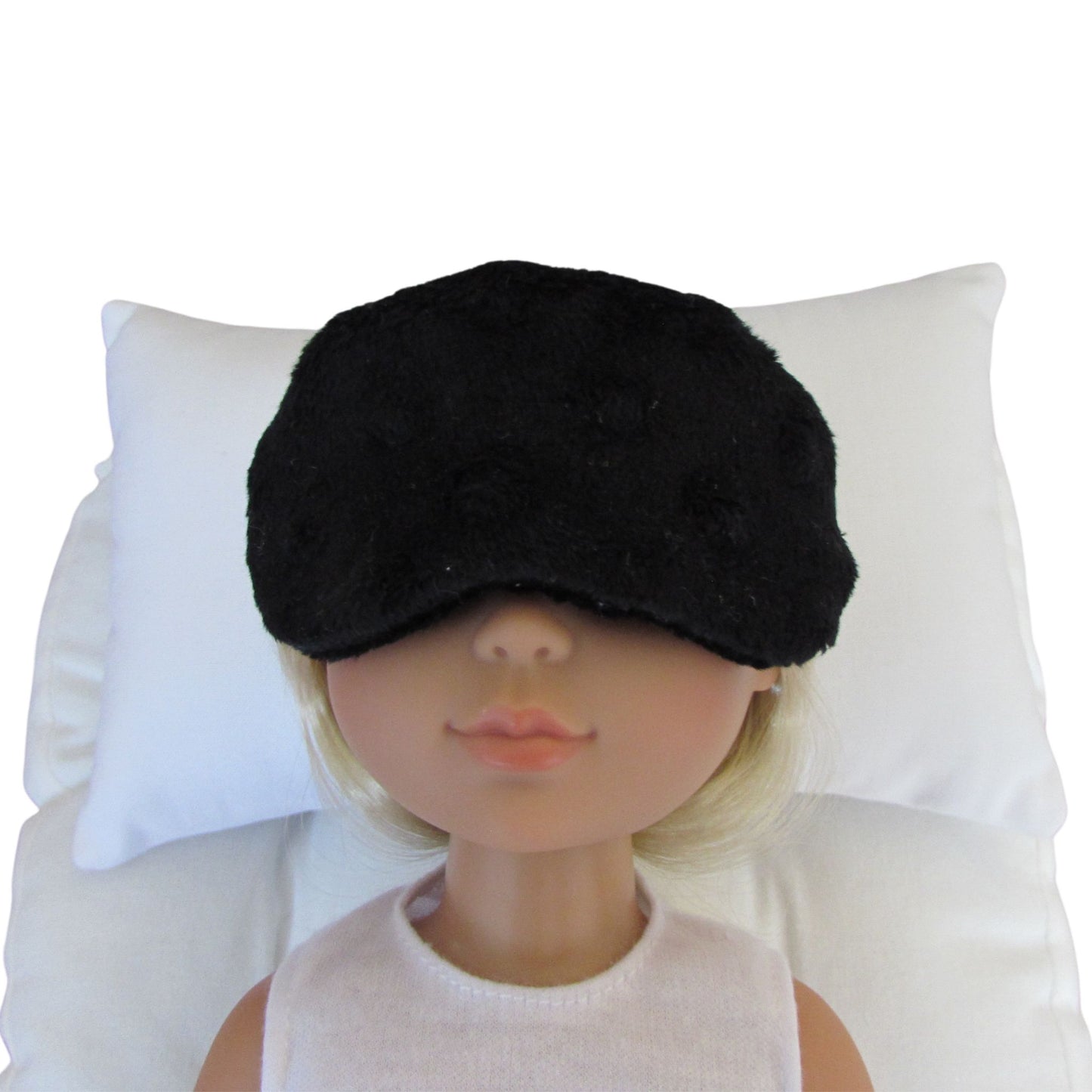 Black Minky Doll Sleep Mask for 14 1/2-inch dolls