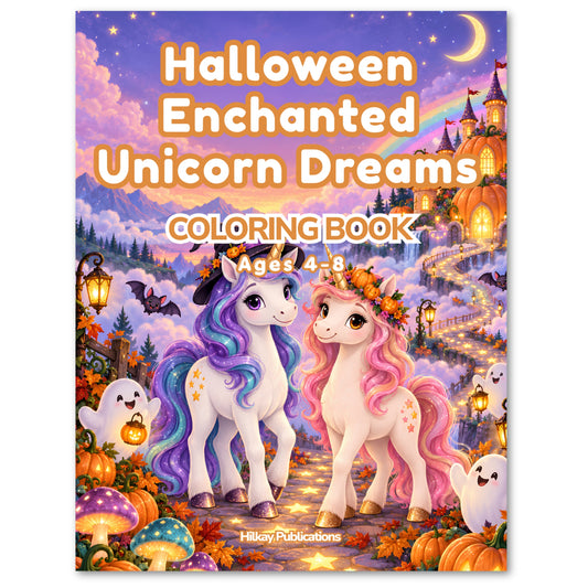 Halloween Enchanted Unicorn Dreams Coloring Book for Kids | Ages 4–8