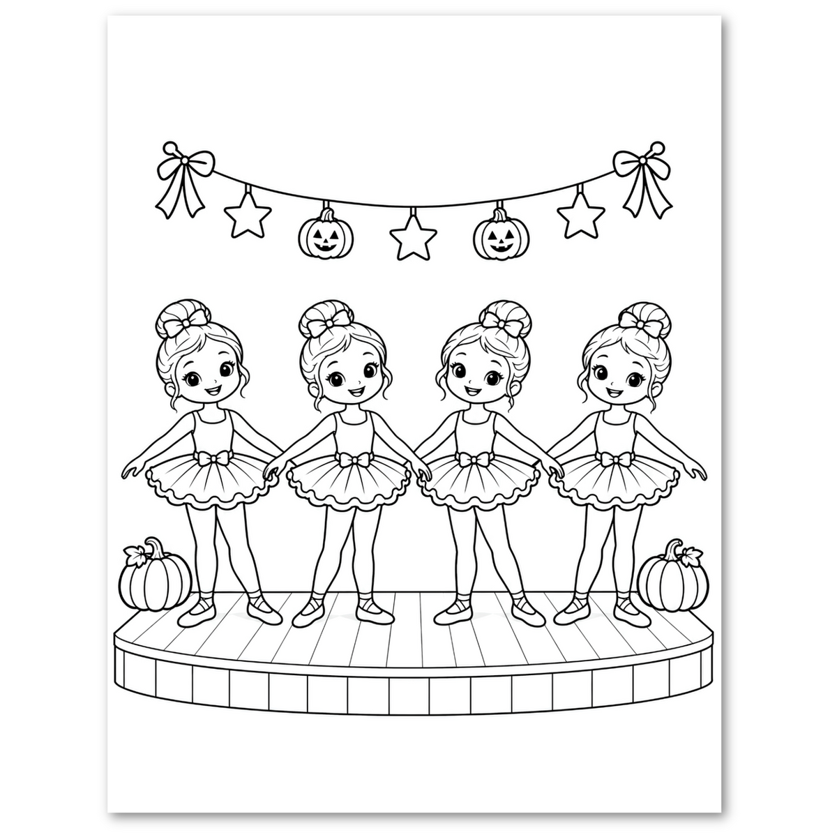 Halloween Ballet & Bows Coloring Book for Kids | Ages 4–8