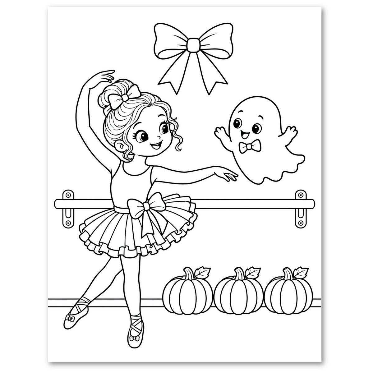 Halloween Ballet & Bows Coloring Book for Kids | Ages 4–8