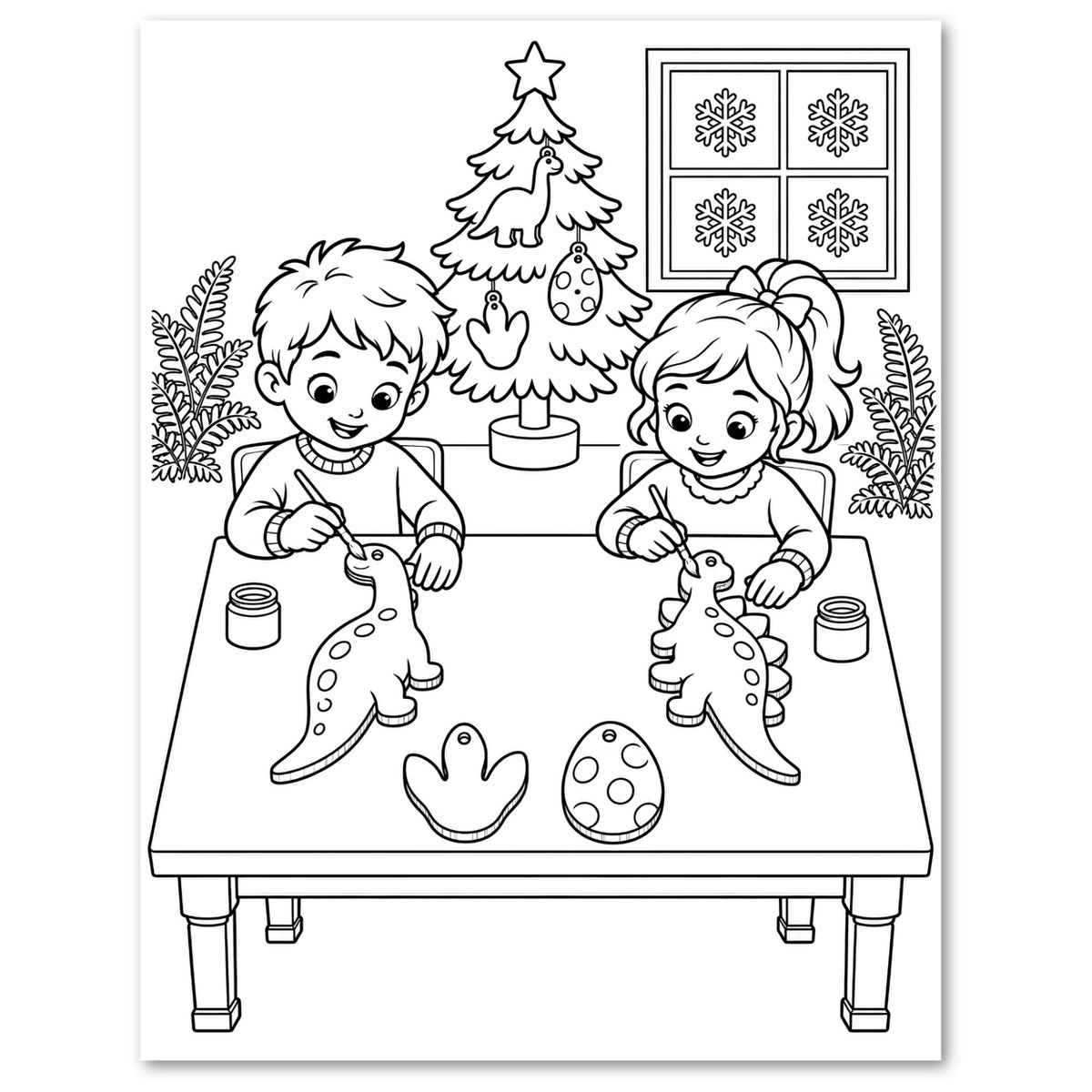 Christmas Dinosaur Discovery Coloring Book for Kids | Ages 4–8