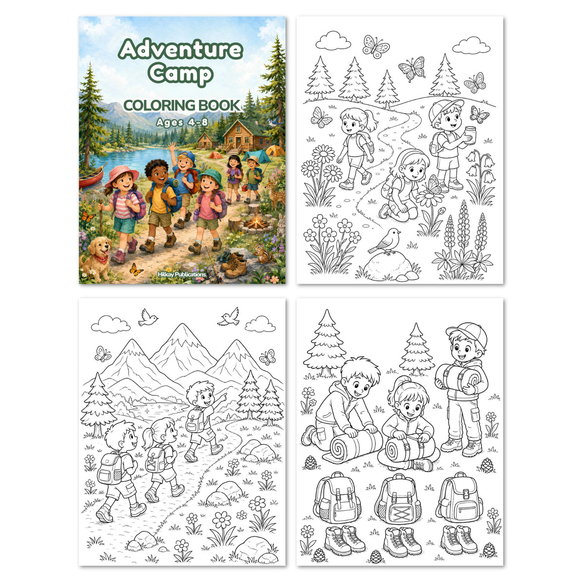 Adventure Camp Coloring Book Bundle | 5 Printable Kids Coloring Books