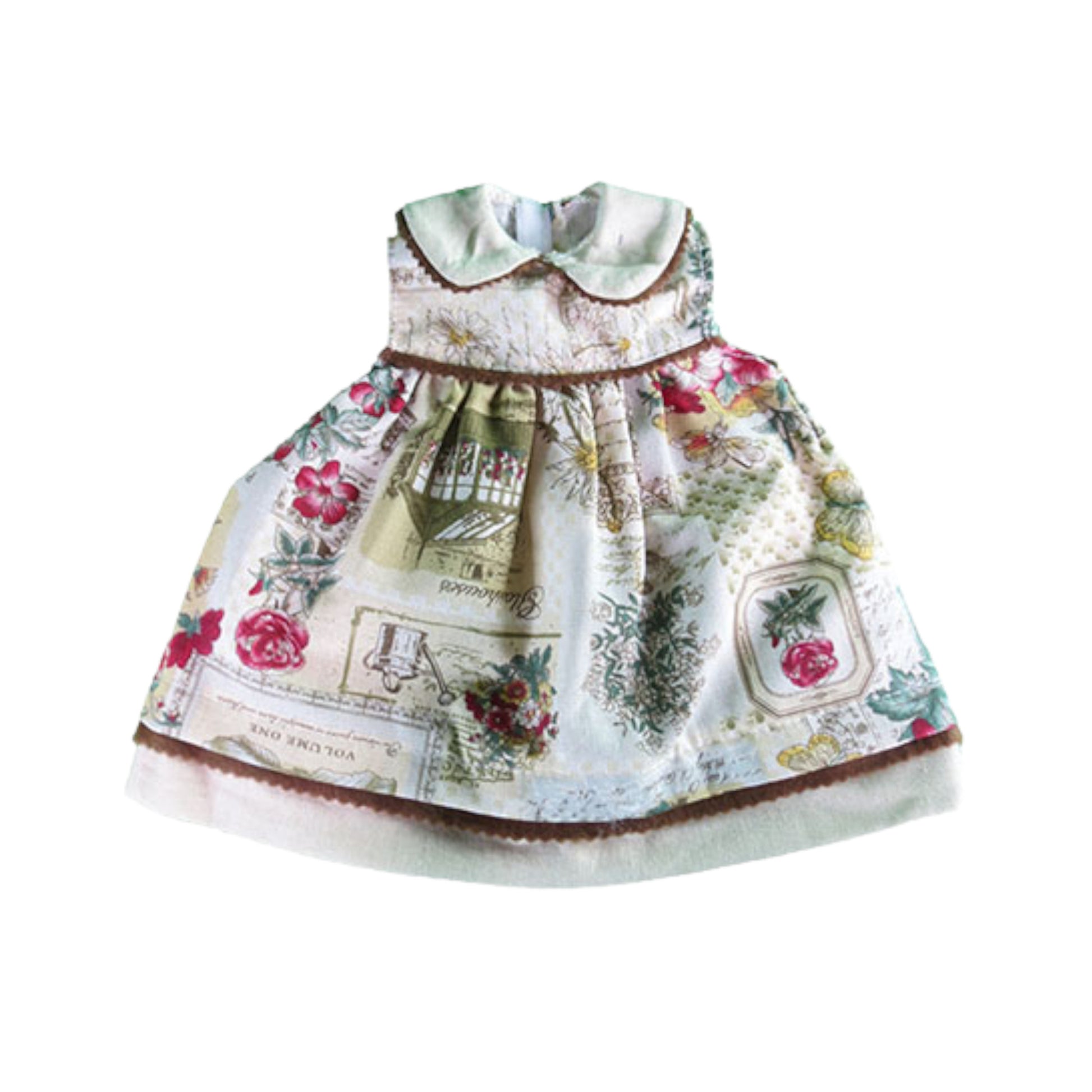 Antique Printed Dress with Sweater or 18-inch dolls - Dress