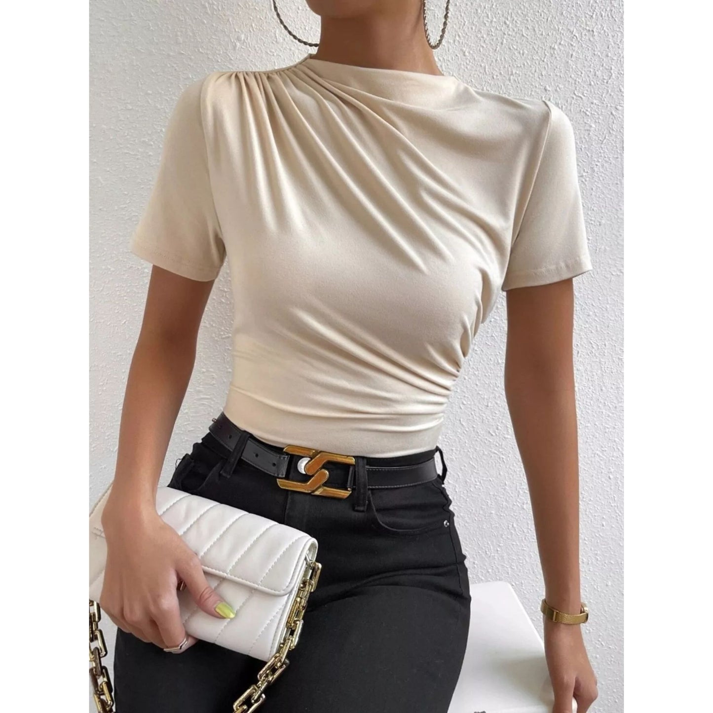 Ruched Short Sleeve T-Shirt