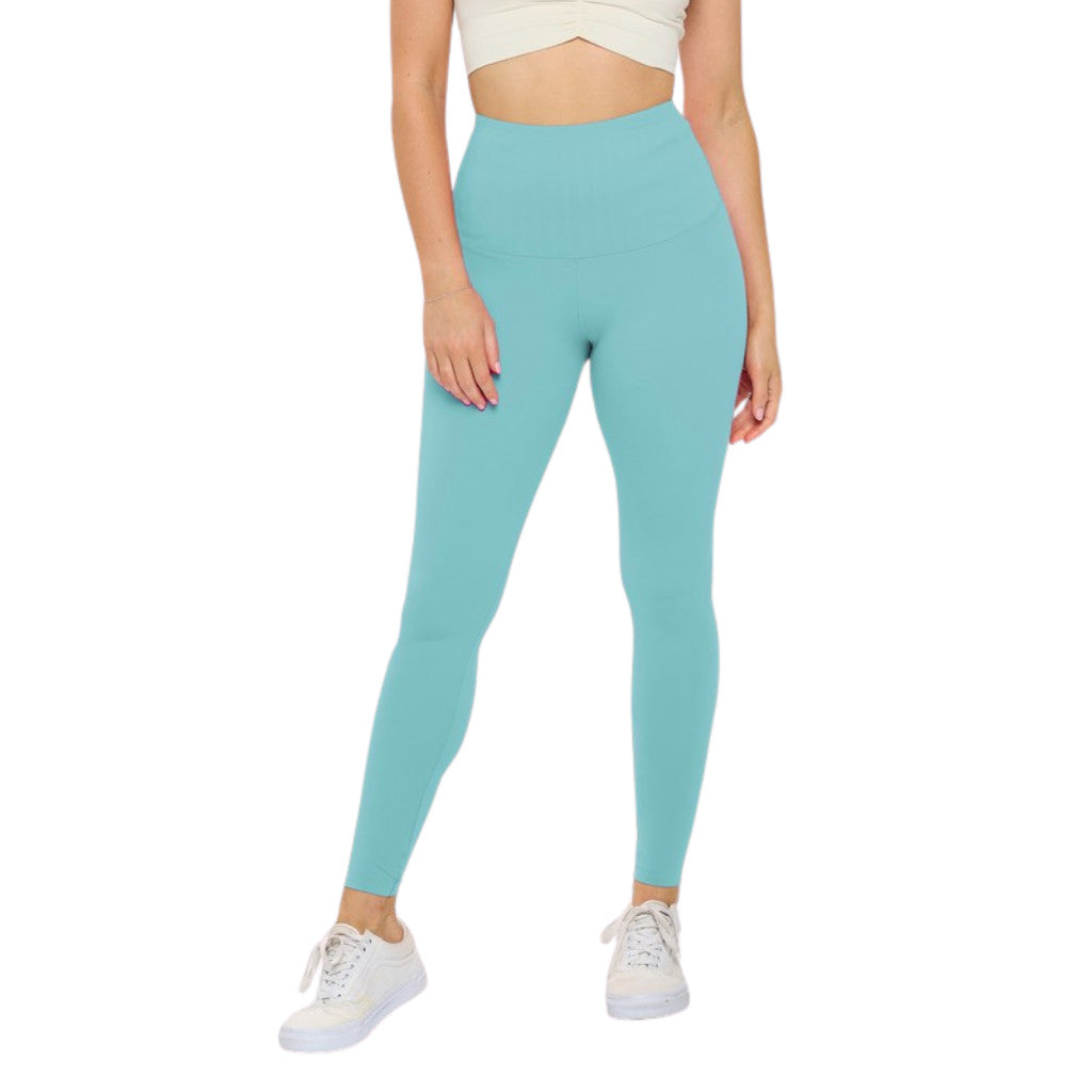 Aqua High Waisted Leggings Air Lift Firm Sculpt Front view