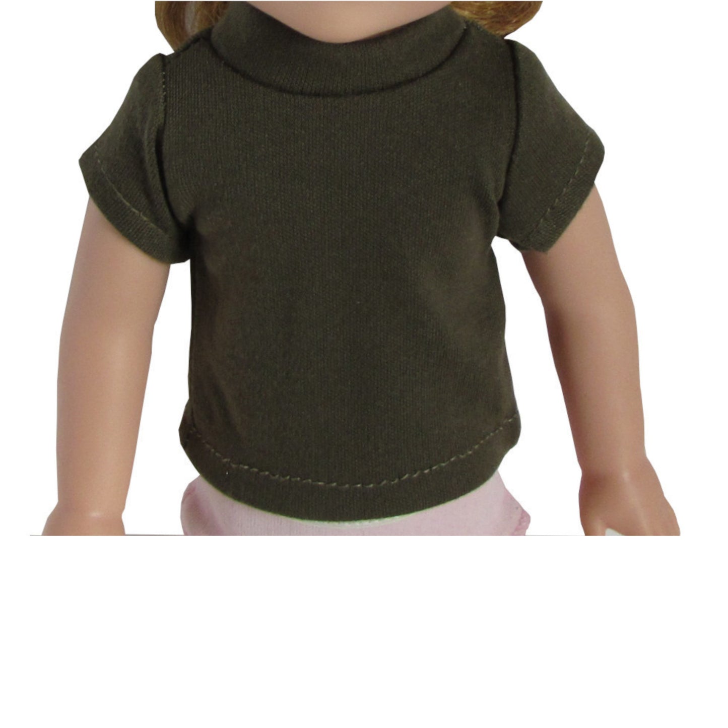 Army Green T-Shirt for 14 1/2-inch dolls with doll