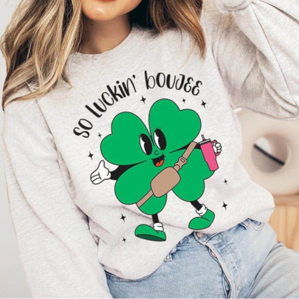 Ash So Luckin' Boujee Shamrock Sweatshirt