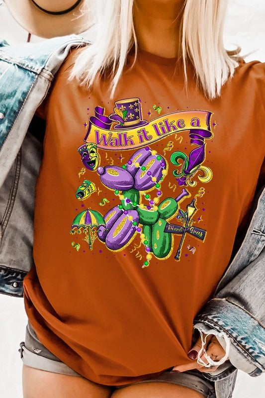 Autumn Walk It Like A Mardi Gras Graphic Tee